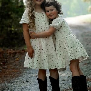 Cat & Jack Girls' Short Sleeve Heart Woven Gauze Dress